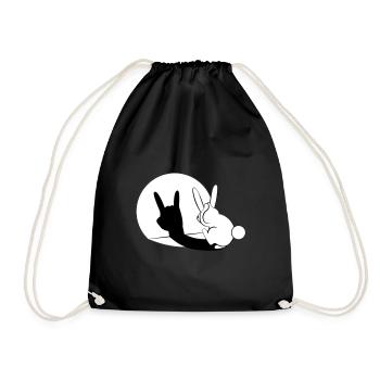 Bunny Horn Gesture Shadow - Turnbeutel - Schwarz - Vorne