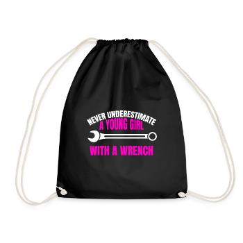Tool Girls Craft Ladies Artisan Woman - Drawstring Bag - black - Front