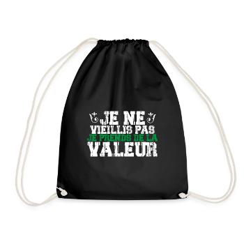 Je ne vieillis pas cadeau - Sac de sport léger - noir - Devant