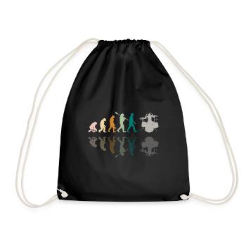 Evolution de l’homme Drums Band Retro Vintage Drummer - Sac de sport léger - noir - Devant