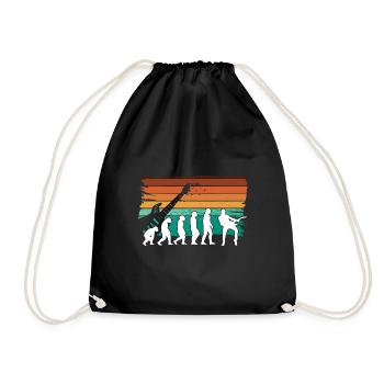Human Evolution Guitar Band Retro Vintage - Sac de sport léger - noir - Devant
