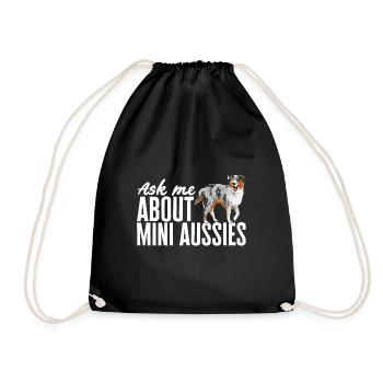 Miniature Australian Shepherd - Drawstring Bag - black - Front