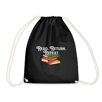 Read Return Repeat Library Worker Librarian Book - Turnbeutel - Schwarz - Vorne