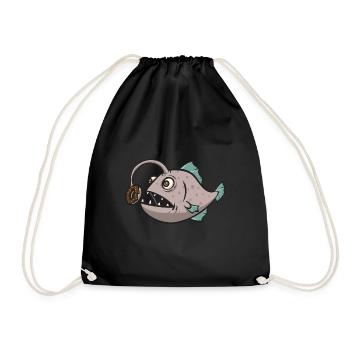 Poisson-grenouille Pêcheur en haute mer Pêcheur à la ligne - Sac de sport léger - noir - Devant