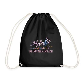 Piano Pianist Melody Emotion Ignited Piano - Drawstring Bag - black - Front