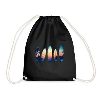 Surf vintage plage classique Hawaii Surf surf - Sac de sport léger - noir - Devant