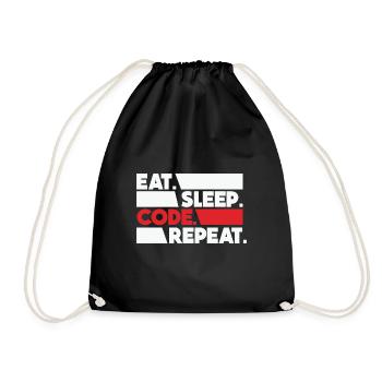 Eat Sleep Code Repeat Programmeur Devloper - Sac de sport léger - noir - Devant