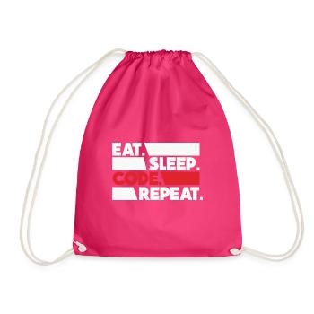 Eat Sleep Code Repeat Programmeur Devloper - Sac de sport léger - fuchsia - Devant