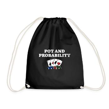 Pot and Probability Poker Card Games Poker Player - Drawstring Bag - black - Front