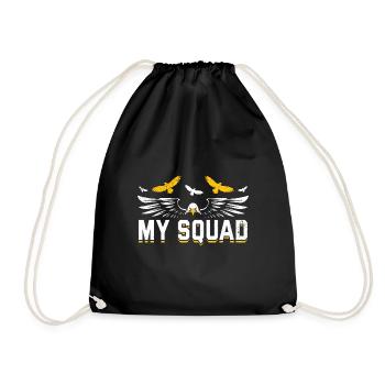 Bird of Prey funny falconer saying hunting design - Drawstring Bag - black - Front