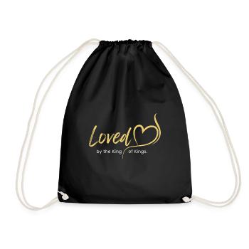 Loved by the King of Kings - Drawstring Bag - black - Front