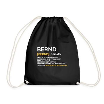 Bernd - Turnbeutel - Schwarz - Vorne
