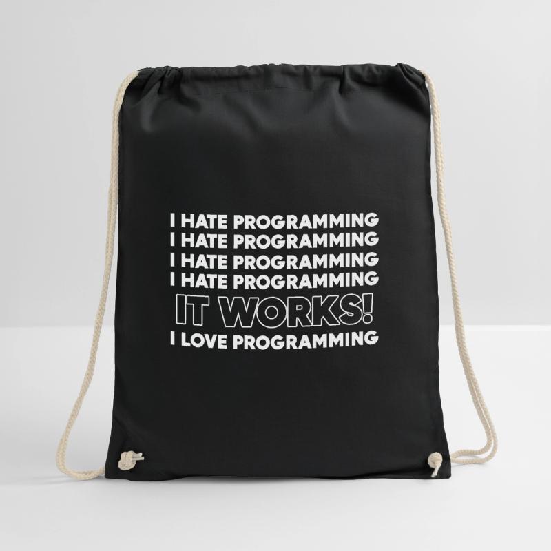Ich hasse Programmierung Programmierer Geschenk Turnbeutel