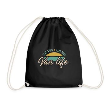 Live Wild Van Dwellers Van life Nomads - Turnbeutel - Schwarz - Vorne