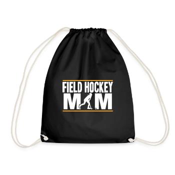Sweeping Goalkeeper Stick Player Field Hockey Mom - Drawstring Bag - black - Front
