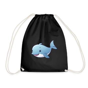 Baby sperm whale - Drawstring Bag - black - Front