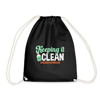 Domestic help, cleaner, housekeeper - Drawstring Bag - black - Front