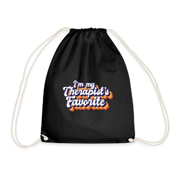 I'm My Therapist's Favorite Funny Psychologist - Drawstring Bag - black - Front