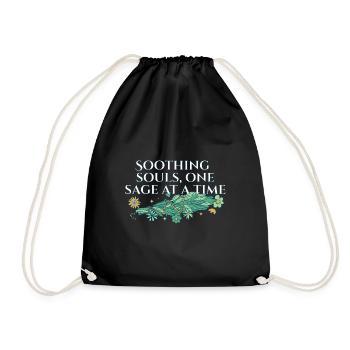 Soothing Souls One Sage At A Time Smudge Sticks - Drawstring Bag - black - Front