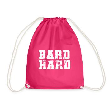 Bard Hard Bard Musician Pun - Drawstring Bag - fuchsia - Front