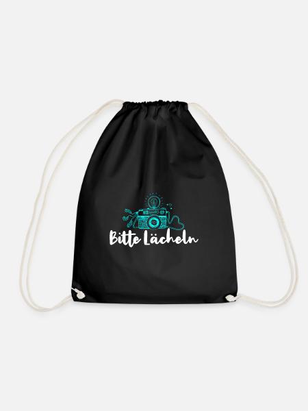 Bitte Lächeln Kamera Fotografieren - Turnbeutel - Schwarz