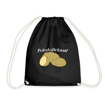 Funny Quote Potatolicious Potatoe Fan Hobby Chef - Drawstring Bag - black - Front