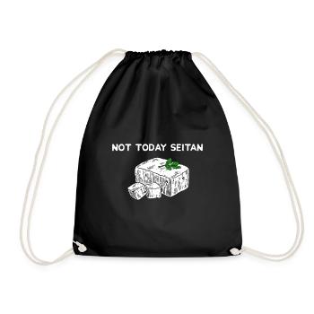 Not Today Seitan Satan Vegan - Funny - Turnbeutel - Schwarz - Vorne