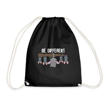 Be different - einzigartig & besonders - Turnbeutel - Schwarz - Vorne