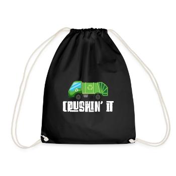 Garbage trucks, garbage day, garbage collection - Drawstring Bag - black - Front