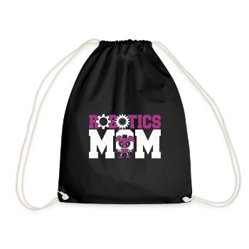 Funny Robotics Mom Droid Builder Mother Women - Drawstring Bag - black - Front
