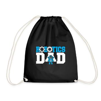 Droid Builder Build Robot Father's Day Robotics Da - Drawstring Bag - black - Front