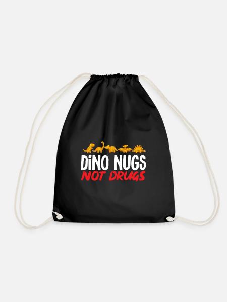 Dino Nuggets Dinosaurier Chicken Nuggets - Turnbeutel - Schwarz