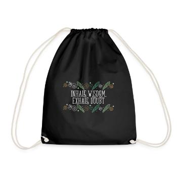 Inhale Wisdom Exhale Doubt Sage Healing Smudge - Drawstring Bag - black - Front