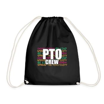 PTO Crew School Volunteer Parent Teacher - Turnbeutel - Schwarz - Vorne