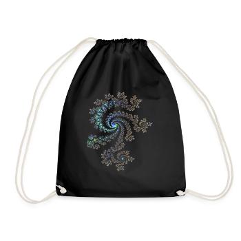 Fractal - Drawstring Bag - black - Front