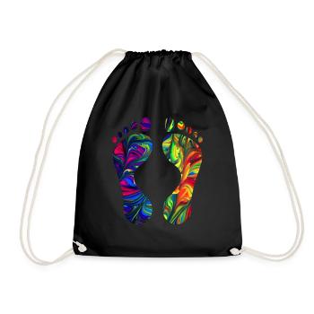 Feet - Drawstring Bag - black - Front