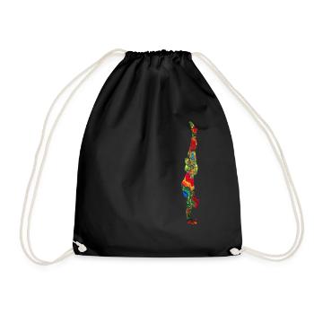 Stand de main coloré marbré - Sac de sport léger - noir - Devant