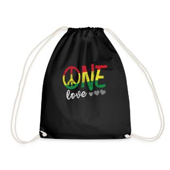 Ein Liebest-shirt Rasta Reggae Männer Frauen Kinder Geschenk - Turnbeutel - Schwarz - Vorne