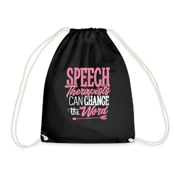 Speech Therapy Speech Language Pathologist T-Shirt - Drawstring Bag - black - Front