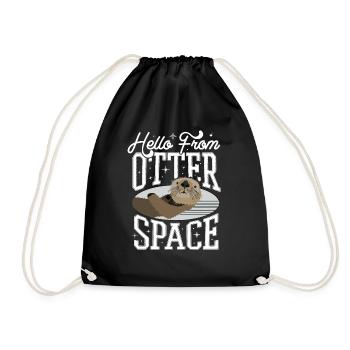Otter T-Shirt von Otter Space Lustiges Otter Geschenk - Turnbeutel - Schwarz - Vorne