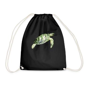 Sea turtle - Drawstring Bag - black - Front