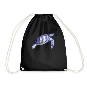 Sea turtle - Drawstring Bag - black - Front