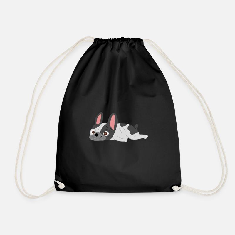Frenchie Hund Bulldogge Geschenk - Turnbeutel - Schwarz