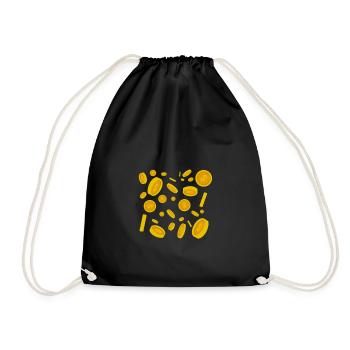 Money gift capitalism coins - Drawstring Bag - black - Front