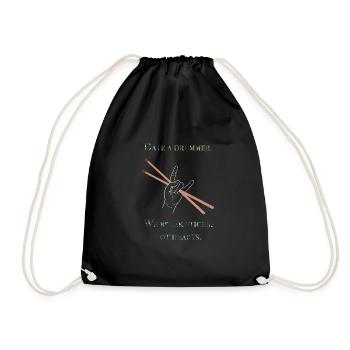Date Schlagzeuger Schlagzeug drummer band geschenk - Turnbeutel - Schwarz - Vorne