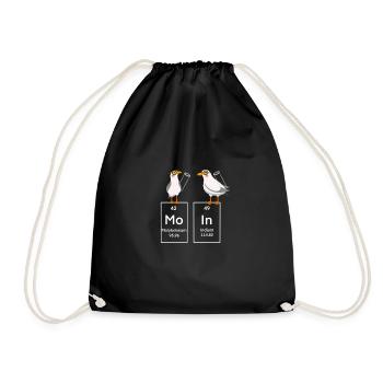 Moin Chemie Möwe Hamburg North Sea Sea Gift - Drawstring Bag - black - Front