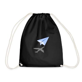 Avion rêve pilote papier avion cadeau - Sac de sport léger - noir - Devant