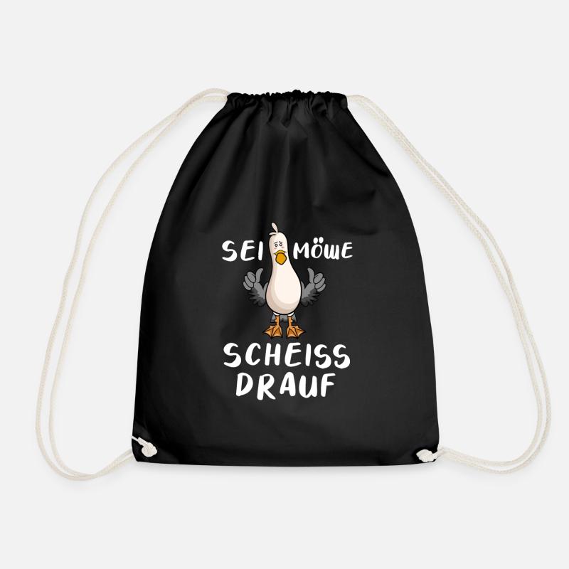 Sei möwe scheiss drauf Norden Küste - Turnbeutel - Schwarz