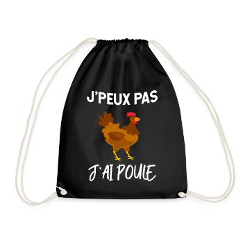 J'ai poule humour je peux pas - Sac de sport léger - noir - Devant
