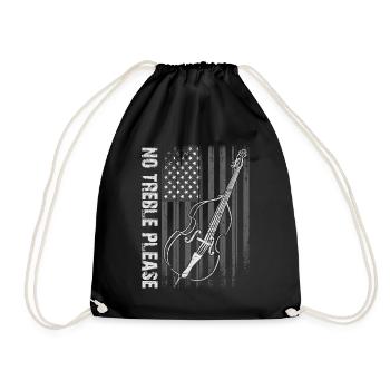 More bass - no treble - double bass for bass players - Drawstring Bag - black - Front
